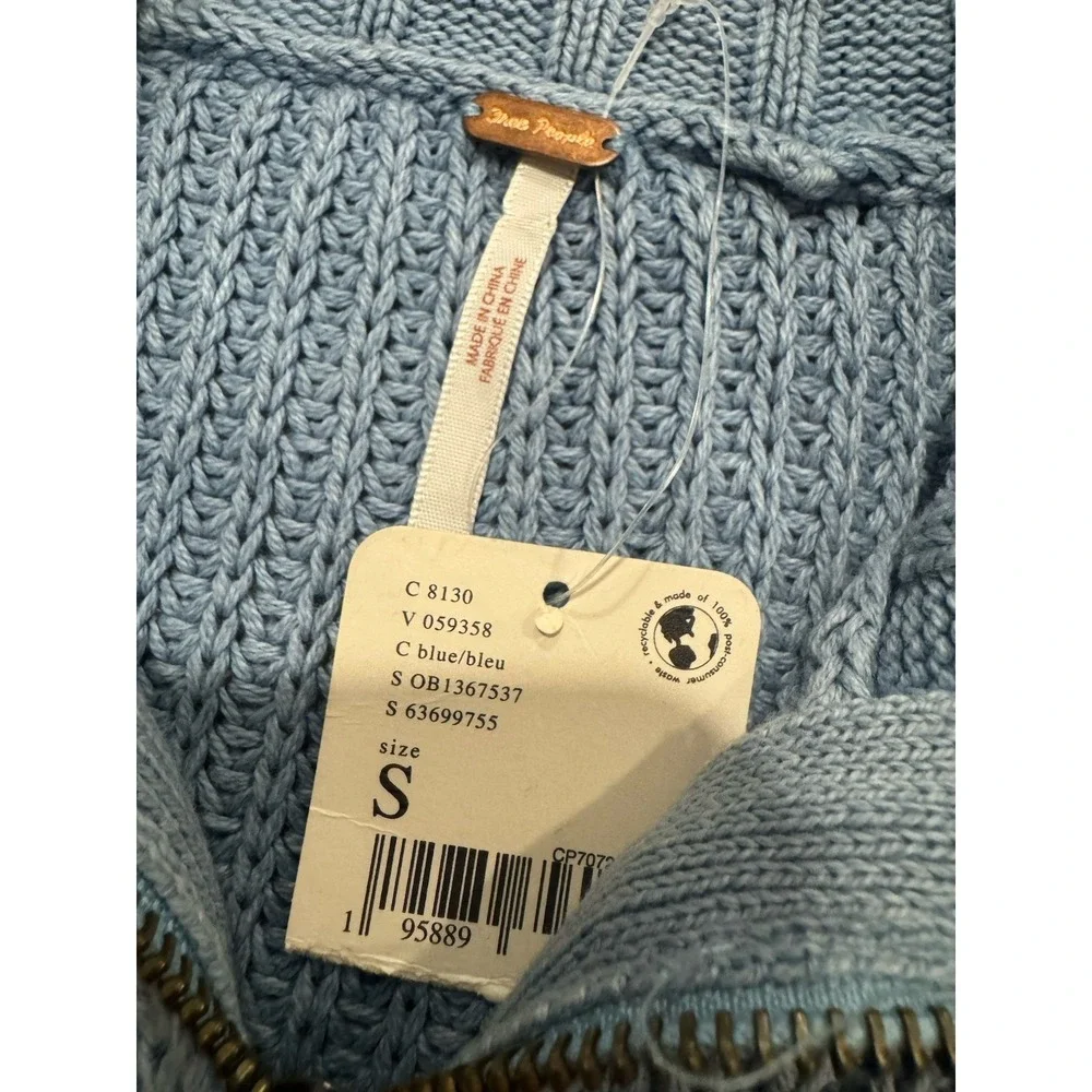 Free People Blue Elodie Maxi Sweater Dress Boho MSRP $198 Women's Size Small NWT